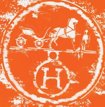 The Hermes, horse and chariot logo.  The Maison was created by Thierry Hermes (1801-1878)  