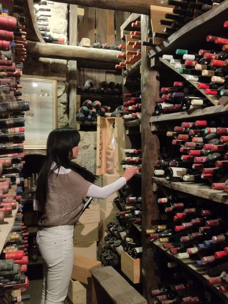 Exploring the cellar located in the basement of the  Tower of Saracino.  As a sommelier this was such an amazing experience.  