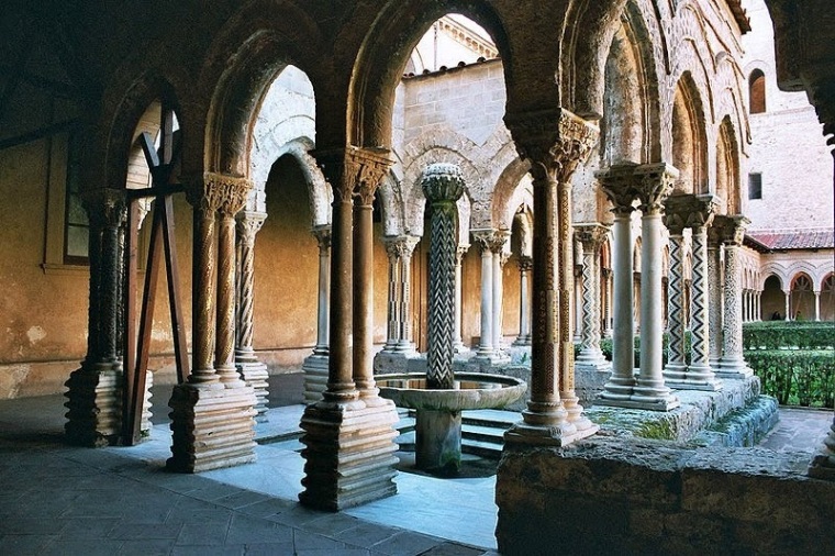 The Cathedral of Monreale is the pinnacle achievement of Arab-Norman art.  Founded in 1172 by William II.  A Benedictine Monastery was built next to it. 